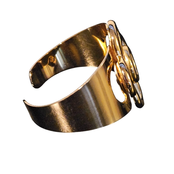 Vintage Dior Bracelet 1973 Christian Dior Floral Statement Cuff Bracelet Germany - Picture 5 of 16